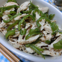 レンチン3分☆ ささみとピーマンのわさびナムル