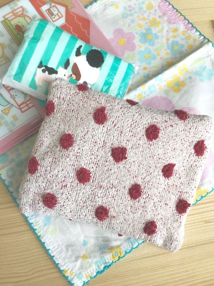 年頃の女の子に★タオルハンカチのポーチをハンドメイド