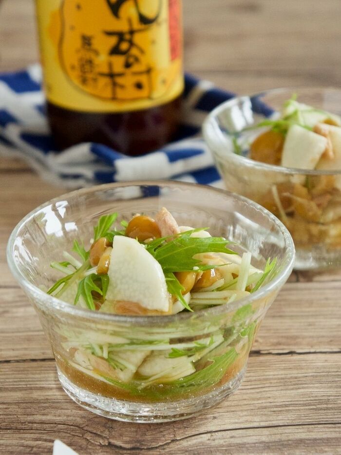 ツルッとさっぱり止まらない 長芋となめこのぽん酢しょうゆ和え