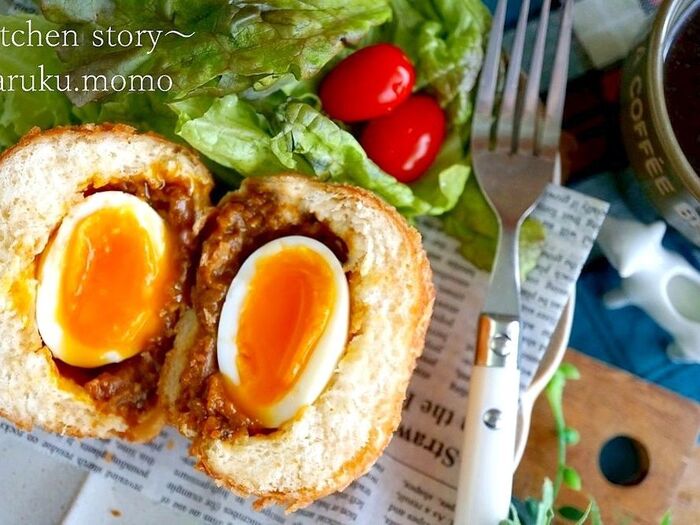 とろ~り半熟卵が顔を出す♪市販のパンを使って絶品にその3!