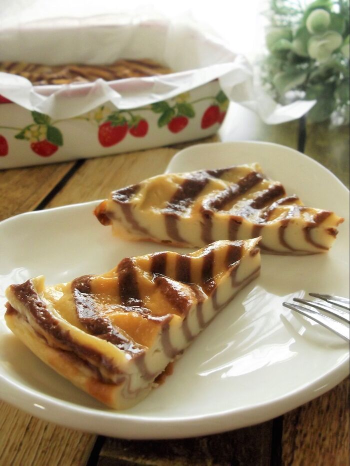水切り不要♪交互に入れるだけ!しましましっとりヨーグルトケーキ