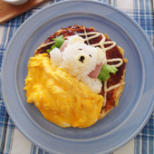 ごっつ楽しい!お好み焼・たこ焼レシピ「お眠りクマさん~とん平焼風~」