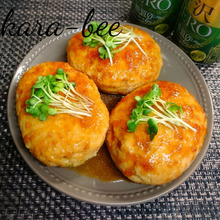 かさ増しヘルシー風♪お豆腐キャベツ和風チーズハンバーグ