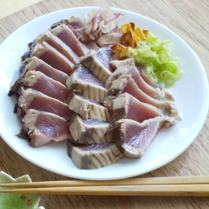 父の日に❣️フライパンでサッとできる簡単 鰹のたたき