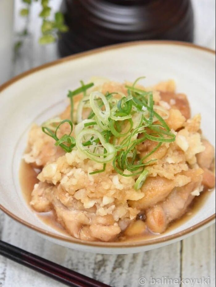 さっぱりしっとり鶏肉料理「鶏もも肉の鬼おろし煮」