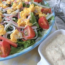 激ウマごまドレッシングで♪ ちらし寿司風水菜のサラダ