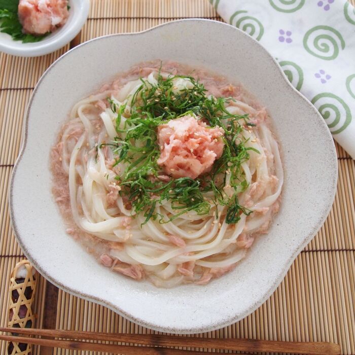 さっぱり麺レシピ「梅おろしツナうどん」