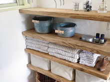 タオル収納を足場板を使ってDIY