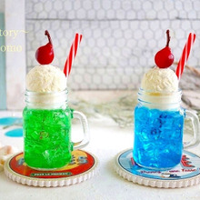 【食玩DIY】100均雑貨で♪夏のひんやり~メロンクリームソーダ