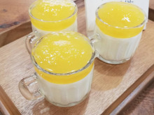 ミキサーで簡単!元気色のジュレとレアチーズケーキ