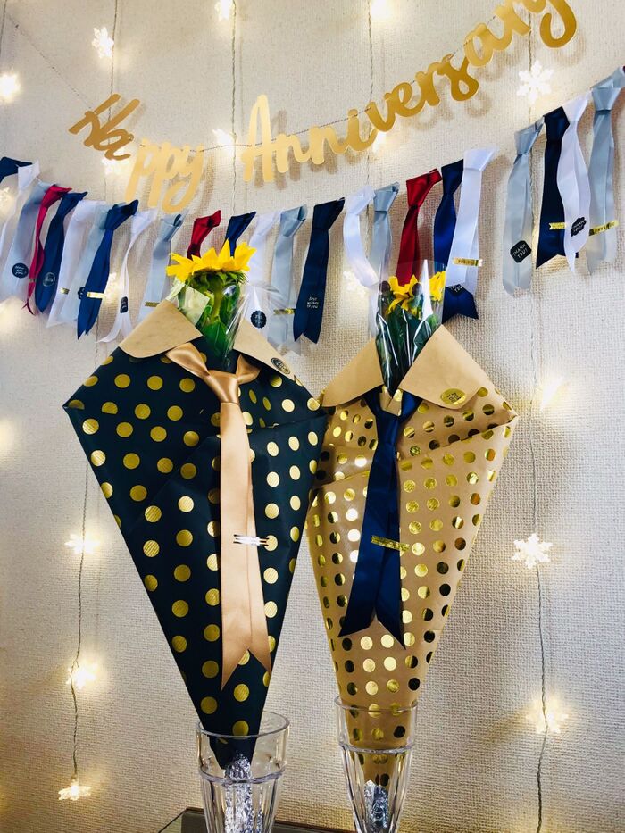カンタン♪ときめきハンドメイド♪ **リボンなネクタイでFather's Day DECO**