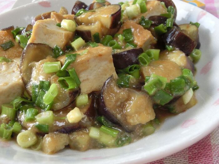 ネギだくヤバうま♪ なすと厚揚げのピリ辛甘味噌炒め