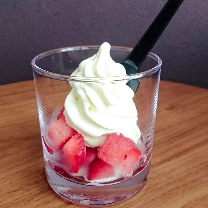 いちごソフトクリームをフープロで!