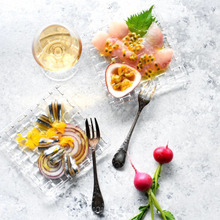 【果物のおかず】魚のおつまみ❤2種の冷製タパス 【きびなごと金目鯛のお洒落前菜