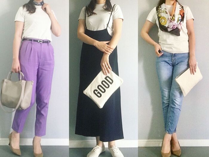 UNIQLOクルーネックTをきれいめカジュアル着回し!