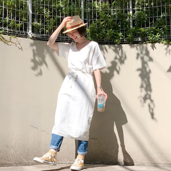 *アラフォーコーデにもワンピ×デニムはあり!?*