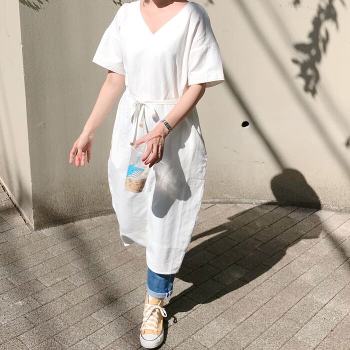 *初心者は白ワンピ×デニムからスタート!*