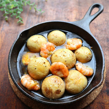 5分で簡単&包丁いらず☆マッシュルームと海老のアヒージョ