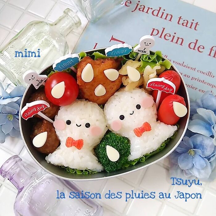 てるてる坊主ちゃんで雨っていいね♡梅雨弁当