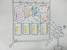 部屋干しは、扇風機でにおわない☆