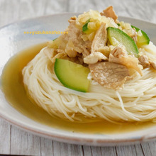 夏に負けない! 豚肉とズッキーニのスタミナそうめん