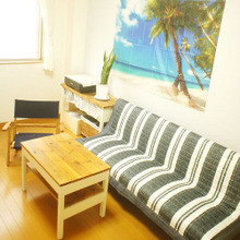 簡単!爽やかリゾートインテリア★タペストリー 「ビーチと椰子の木」