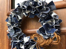 30分で完成!はぎれで簡単リース☆デニムリメイクでも♡