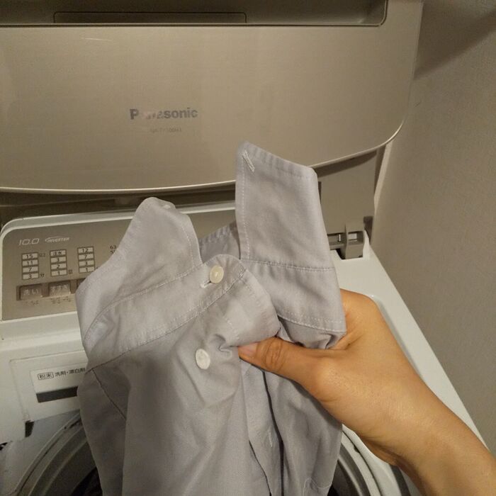 洗濯機で脱水したら、干す前にアイロンでプレス