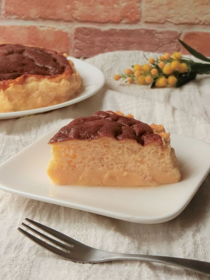 スライスチーズの半熟チーズケーキ