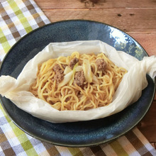 レンジで簡単★ネギそぼろ焼きそば
