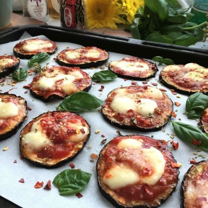 レンジとオーブンで仕上げる!ピリッと辛いなすのピツェッタ★イタリアン★