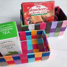 ダイソー♡モザイク風〜色が可愛い収納バスケット♡