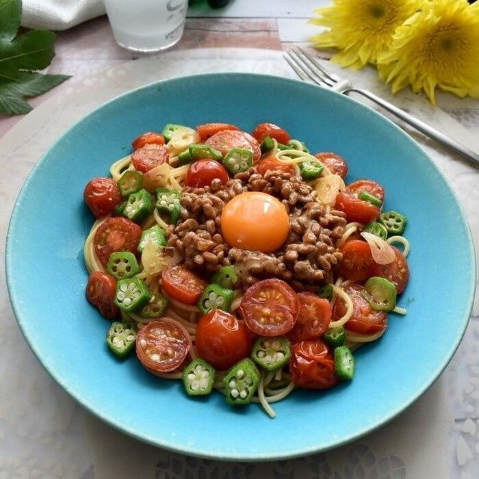 夏休みのランチにも~イタリアンな納豆スパゲッティ