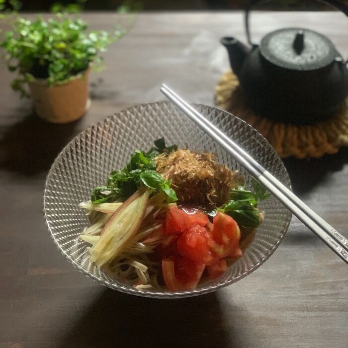 夏限定♪バジル蕎麦