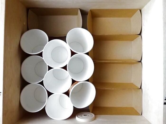 それぞれの下着の枚数にもよりますが、紙コップは9個入りました。