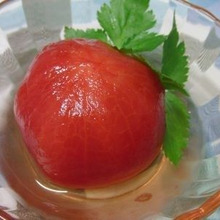 ポリ袋で簡単☆ 柚子胡椒をきかせた完熟トマトの白だし浸し