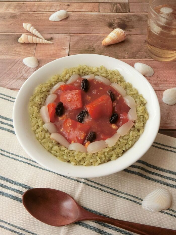 スイカに見える!?簡単10分★赤パプリカのトマトカレー