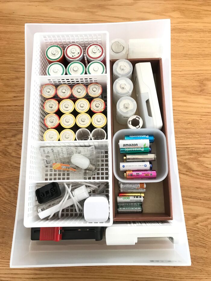 ぐちゃぐちゃになりがちな電池収納をなんとかしたい!