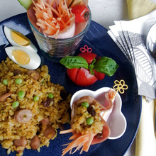 ハムで巻き巻き♪フィンガーカレーピラフ