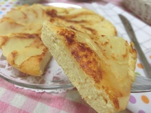 甘味料不使用☆焼きりんごおからパンケーキ