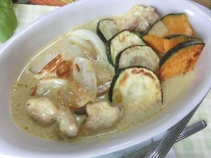 家にある材料で本格的♪ 夏野菜のグリーンカレー