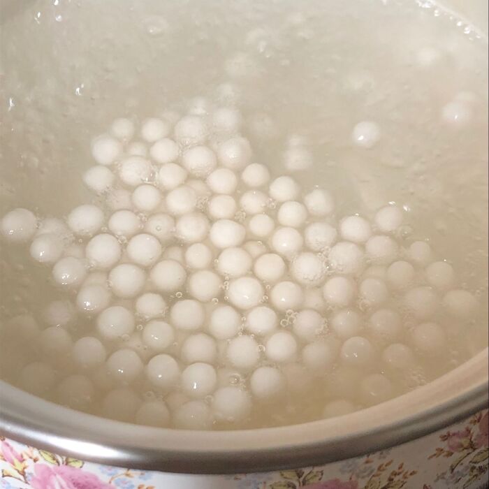 タピオカを茹でる