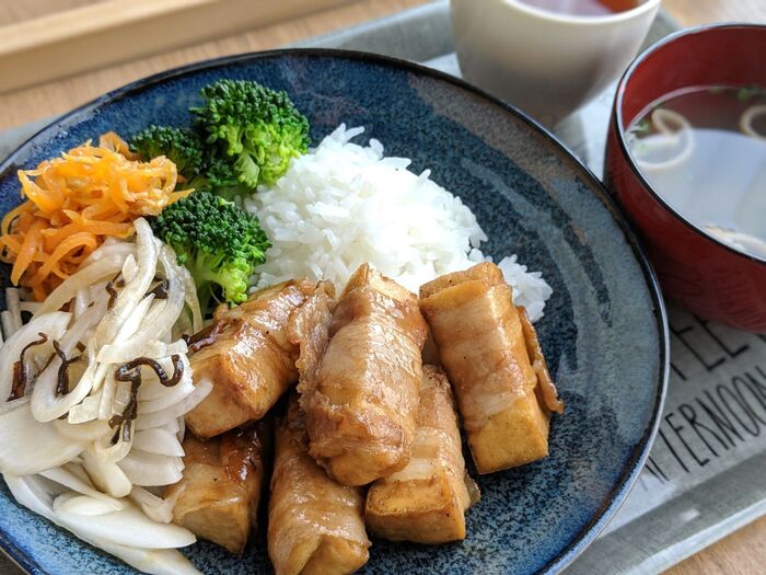 厚揚げの肉巻き照り焼き