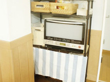 セリアで簡単!模様替えと目隠し★ストライプのカフェカーテン