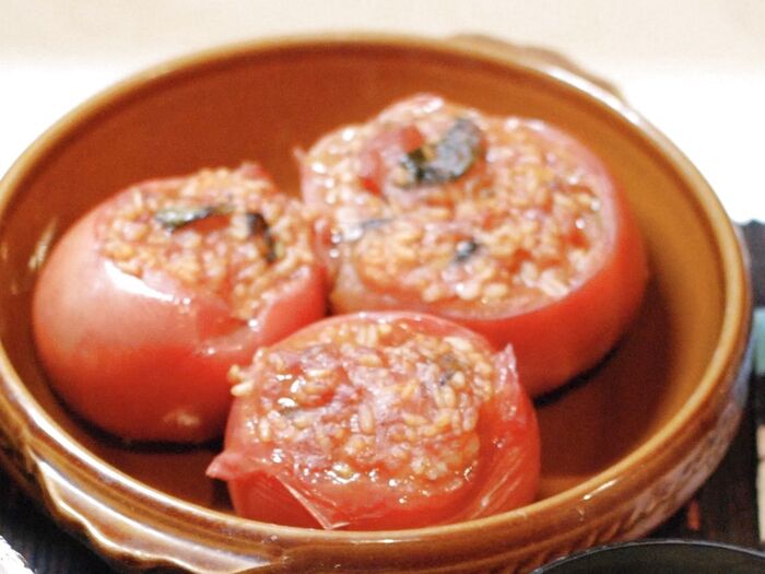 トマトリゾット詰めグラタン