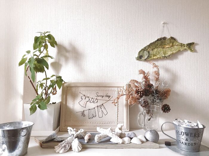 涼しく感じる玄関インテリア