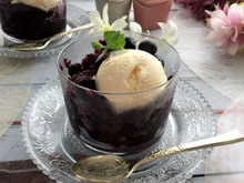 イタリアンなかき氷‼ブルーベリーのグラニータ バニラアイス添え