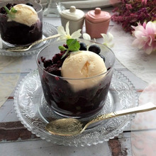 イタリアンなかき氷‼ブルーベリーのグラニータ バニラアイス添え