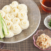 美容と健康をサポート!雑穀レシピ♪【梅とミョウガのパワー薬味添えそうめん】