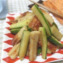 スピードおつまみ☆ きゅうりとちくわの甘辛オイスターソース炒め